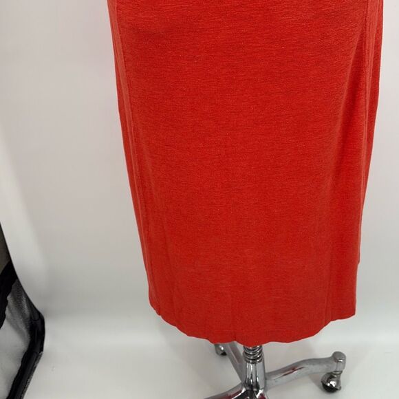 Eileen Fisher organic cotton and hemp deep v neck midi dress Geranium‎ Small - Picture 10 of 12
